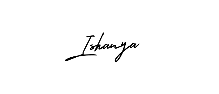 You should practise on your own different ways (AmerikaSignatureDemo-Regular) to write your name (Ishanya) in signature. don't let someone else do it for you. Ishanya signature style 3 images and pictures png