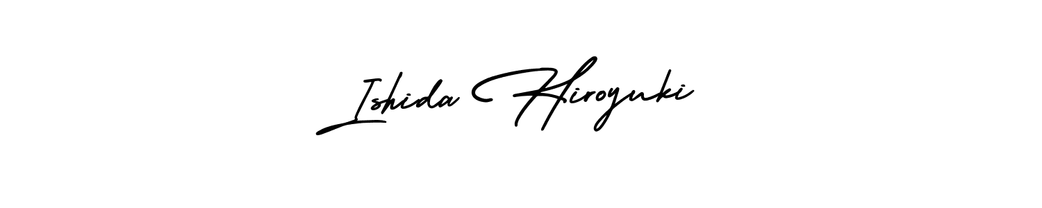 How to make Ishida Hiroyuki name signature. Use AmerikaSignatureDemo-Regular style for creating short signs online. This is the latest handwritten sign. Ishida Hiroyuki signature style 3 images and pictures png