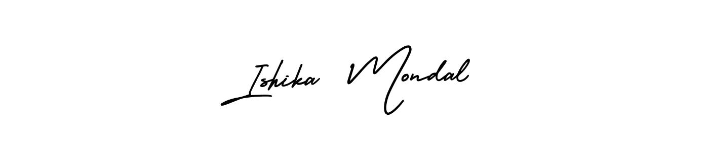 Similarly AmerikaSignatureDemo-Regular is the best handwritten signature design. Signature creator online .You can use it as an online autograph creator for name Ishika  Mondal. Ishika  Mondal signature style 3 images and pictures png