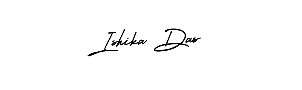 You should practise on your own different ways (AmerikaSignatureDemo-Regular) to write your name (Ishika Das) in signature. don't let someone else do it for you. Ishika Das signature style 3 images and pictures png