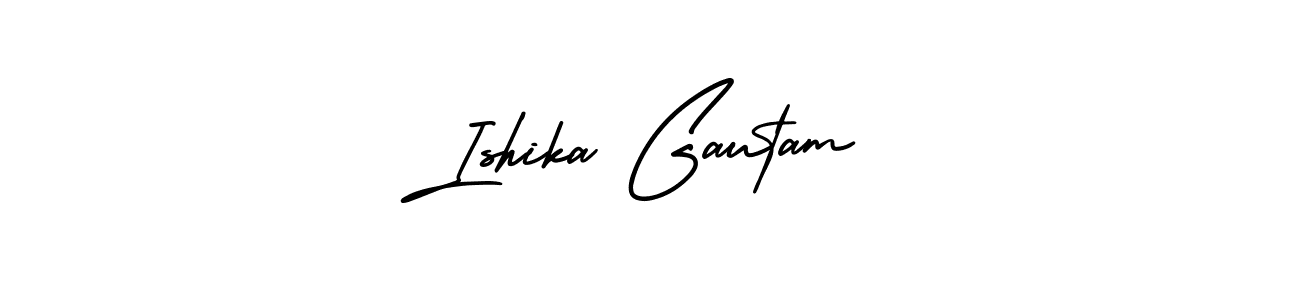 Use a signature maker to create a handwritten signature online. With this signature software, you can design (AmerikaSignatureDemo-Regular) your own signature for name Ishika Gautam. Ishika Gautam signature style 3 images and pictures png