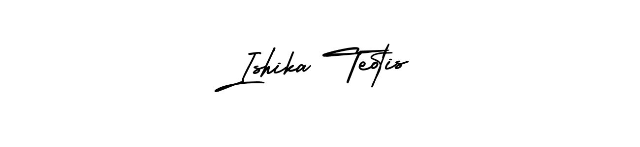 Best and Professional Signature Style for Ishika Teotis. AmerikaSignatureDemo-Regular Best Signature Style Collection. Ishika Teotis signature style 3 images and pictures png