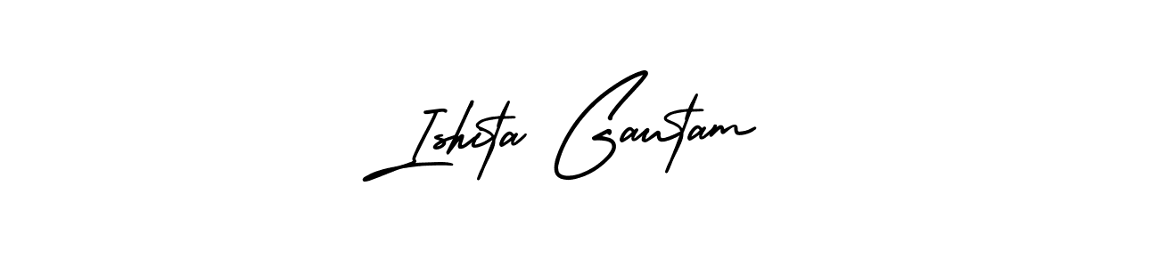 Design your own signature with our free online signature maker. With this signature software, you can create a handwritten (AmerikaSignatureDemo-Regular) signature for name Ishita Gautam. Ishita Gautam signature style 3 images and pictures png