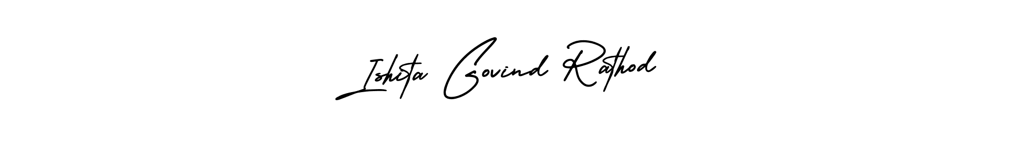 Make a short Ishita Govind Rathod signature style. Manage your documents anywhere anytime using AmerikaSignatureDemo-Regular. Create and add eSignatures, submit forms, share and send files easily. Ishita Govind Rathod signature style 3 images and pictures png