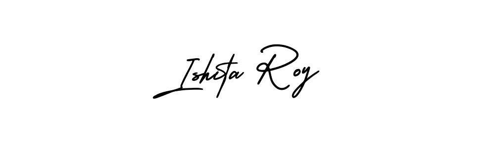 The best way (AmerikaSignatureDemo-Regular) to make a short signature is to pick only two or three words in your name. The name Ishita Roy include a total of six letters. For converting this name. Ishita Roy signature style 3 images and pictures png