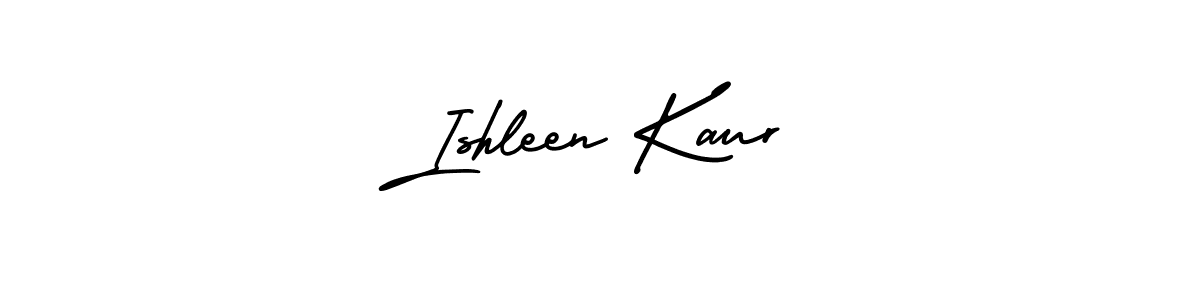 The best way (AmerikaSignatureDemo-Regular) to make a short signature is to pick only two or three words in your name. The name Ishleen Kaur include a total of six letters. For converting this name. Ishleen Kaur signature style 3 images and pictures png