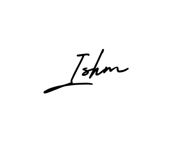 Ishm stylish signature style. Best Handwritten Sign (AmerikaSignatureDemo-Regular) for my name. Handwritten Signature Collection Ideas for my name Ishm. Ishm signature style 3 images and pictures png