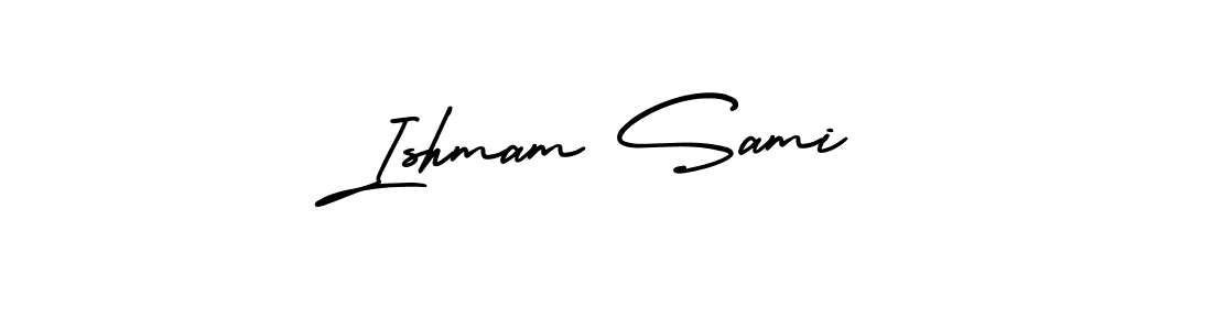 if you are searching for the best signature style for your name Ishmam Sami. so please give up your signature search. here we have designed multiple signature styles  using AmerikaSignatureDemo-Regular. Ishmam Sami signature style 3 images and pictures png