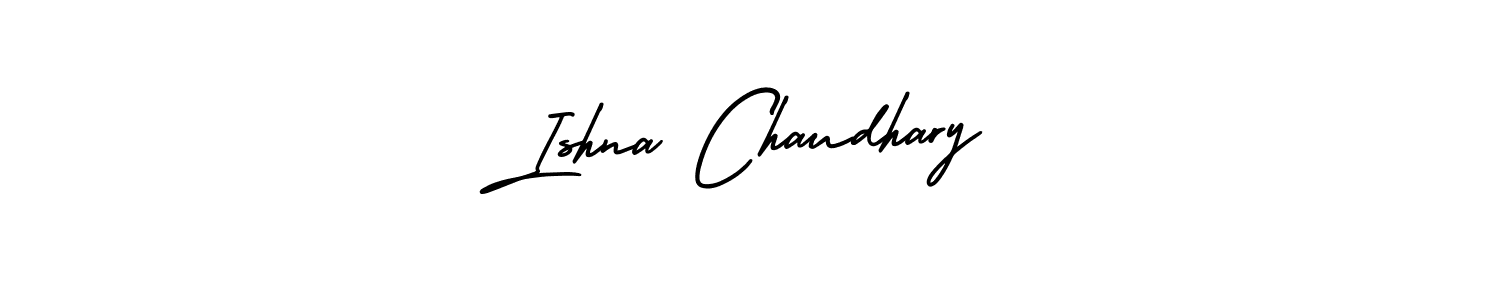 Design your own signature with our free online signature maker. With this signature software, you can create a handwritten (AmerikaSignatureDemo-Regular) signature for name Ishna Chaudhary. Ishna Chaudhary signature style 3 images and pictures png