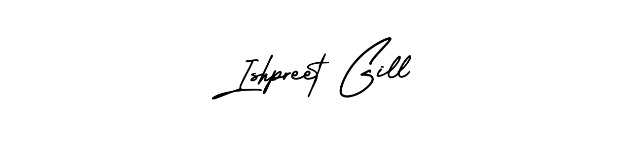 Ishpreet Gill stylish signature style. Best Handwritten Sign (AmerikaSignatureDemo-Regular) for my name. Handwritten Signature Collection Ideas for my name Ishpreet Gill. Ishpreet Gill signature style 3 images and pictures png