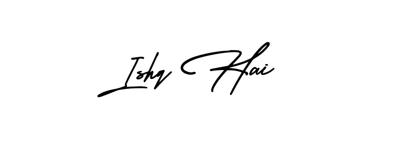 Make a beautiful signature design for name Ishq Hai. With this signature (AmerikaSignatureDemo-Regular) style, you can create a handwritten signature for free. Ishq Hai signature style 3 images and pictures png