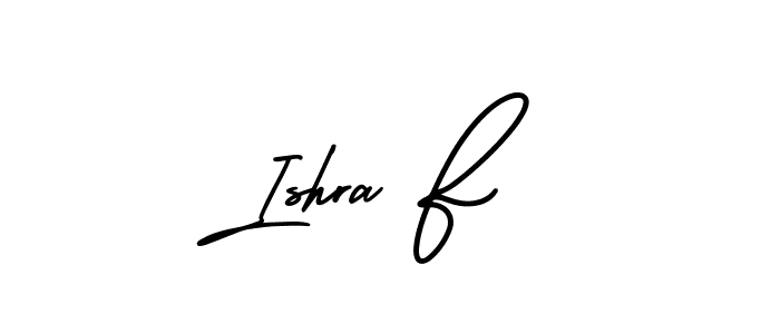 How to make Ishra F signature? AmerikaSignatureDemo-Regular is a professional autograph style. Create handwritten signature for Ishra F name. Ishra F signature style 3 images and pictures png