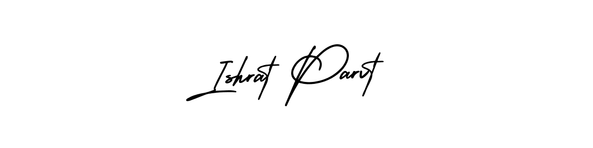 The best way (AmerikaSignatureDemo-Regular) to make a short signature is to pick only two or three words in your name. The name Ishrat Parvt include a total of six letters. For converting this name. Ishrat Parvt signature style 3 images and pictures png