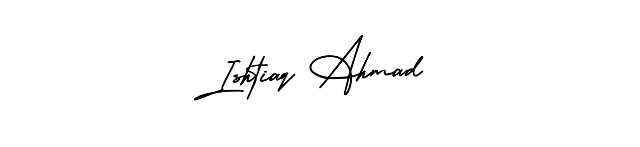 You should practise on your own different ways (AmerikaSignatureDemo-Regular) to write your name (Ishtiaq Ahmad) in signature. don't let someone else do it for you. Ishtiaq Ahmad signature style 3 images and pictures png