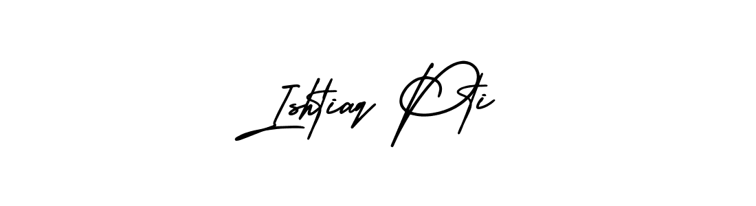 Similarly AmerikaSignatureDemo-Regular is the best handwritten signature design. Signature creator online .You can use it as an online autograph creator for name Ishtiaq Pti. Ishtiaq Pti signature style 3 images and pictures png