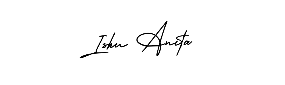 if you are searching for the best signature style for your name Ishu Anita. so please give up your signature search. here we have designed multiple signature styles  using AmerikaSignatureDemo-Regular. Ishu Anita signature style 3 images and pictures png