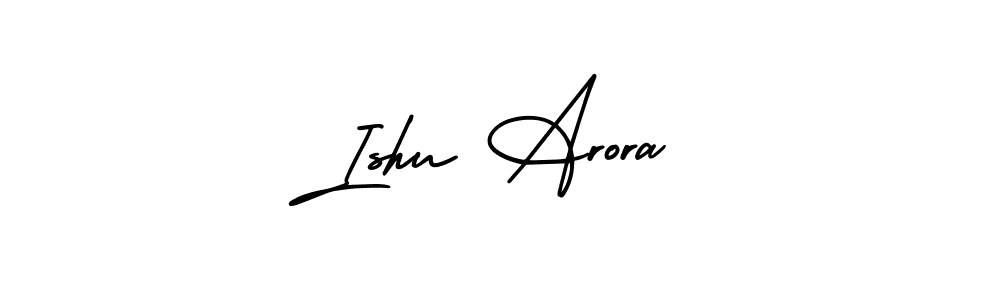 The best way (AmerikaSignatureDemo-Regular) to make a short signature is to pick only two or three words in your name. The name Ishu Arora include a total of six letters. For converting this name. Ishu Arora signature style 3 images and pictures png