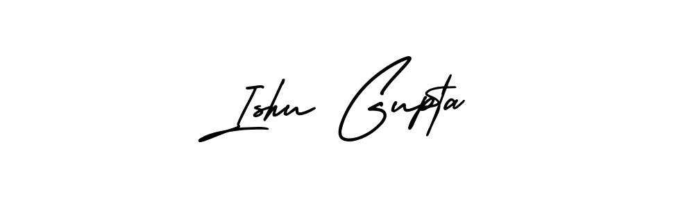 Ishu Gupta stylish signature style. Best Handwritten Sign (AmerikaSignatureDemo-Regular) for my name. Handwritten Signature Collection Ideas for my name Ishu Gupta. Ishu Gupta signature style 3 images and pictures png