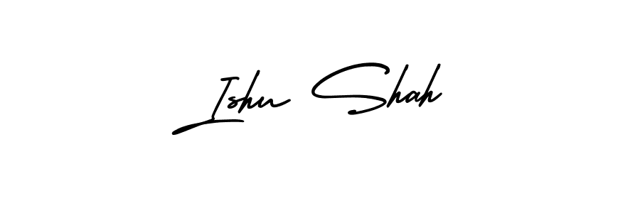 Ishu Shah stylish signature style. Best Handwritten Sign (AmerikaSignatureDemo-Regular) for my name. Handwritten Signature Collection Ideas for my name Ishu Shah. Ishu Shah signature style 3 images and pictures png
