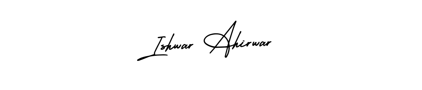 How to make Ishwar Ahirwar signature? AmerikaSignatureDemo-Regular is a professional autograph style. Create handwritten signature for Ishwar Ahirwar name. Ishwar Ahirwar signature style 3 images and pictures png