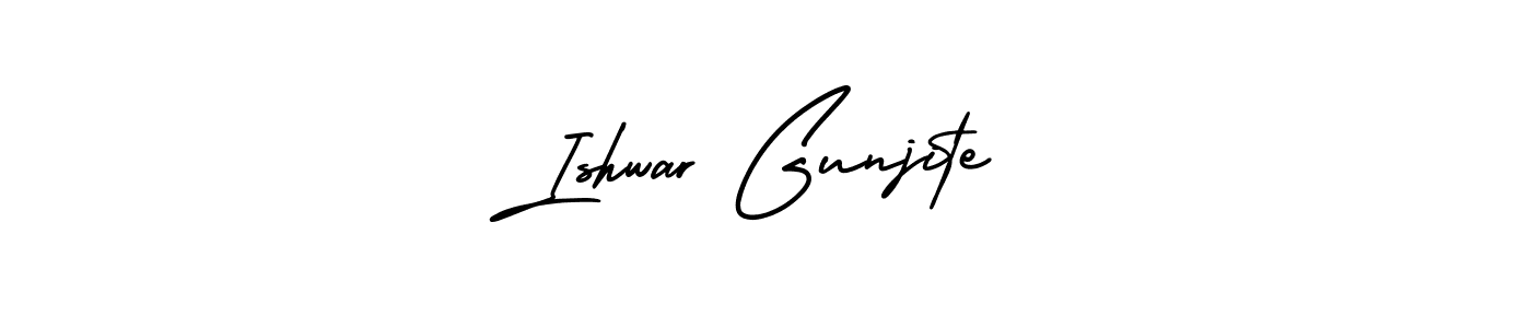 Make a beautiful signature design for name Ishwar Gunjite. With this signature (AmerikaSignatureDemo-Regular) style, you can create a handwritten signature for free. Ishwar Gunjite signature style 3 images and pictures png