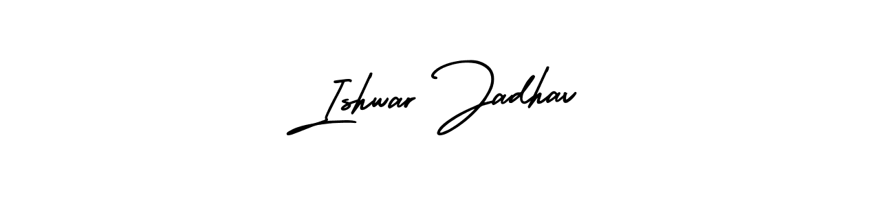 This is the best signature style for the Ishwar Jadhav name. Also you like these signature font (AmerikaSignatureDemo-Regular). Mix name signature. Ishwar Jadhav signature style 3 images and pictures png