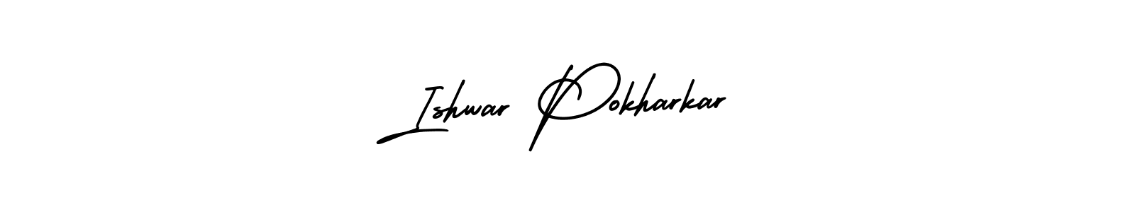 How to Draw Ishwar Pokharkar signature style? AmerikaSignatureDemo-Regular is a latest design signature styles for name Ishwar Pokharkar. Ishwar Pokharkar signature style 3 images and pictures png