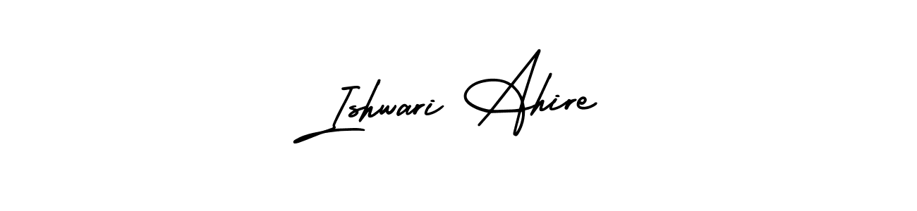 Ishwari Ahire stylish signature style. Best Handwritten Sign (AmerikaSignatureDemo-Regular) for my name. Handwritten Signature Collection Ideas for my name Ishwari Ahire. Ishwari Ahire signature style 3 images and pictures png
