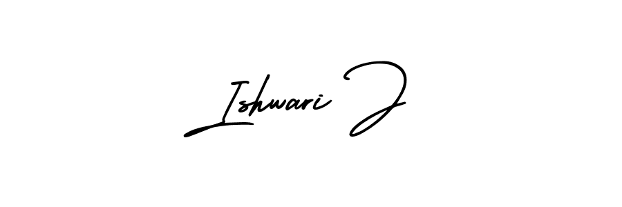 if you are searching for the best signature style for your name Ishwari J. so please give up your signature search. here we have designed multiple signature styles  using AmerikaSignatureDemo-Regular. Ishwari J signature style 3 images and pictures png