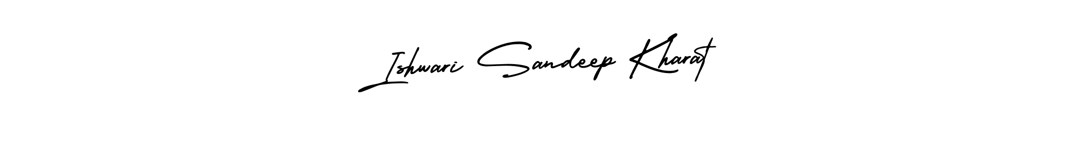 This is the best signature style for the Ishwari Sandeep Kharat name. Also you like these signature font (AmerikaSignatureDemo-Regular). Mix name signature. Ishwari Sandeep Kharat signature style 3 images and pictures png
