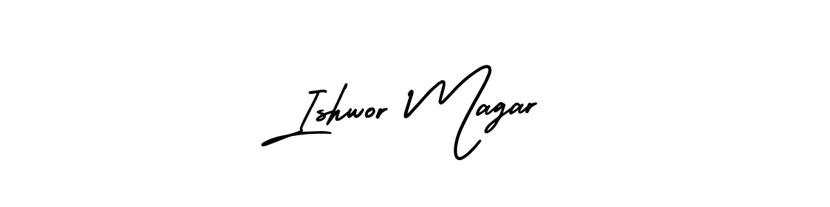 Make a beautiful signature design for name Ishwor Magar. With this signature (AmerikaSignatureDemo-Regular) style, you can create a handwritten signature for free. Ishwor Magar signature style 3 images and pictures png
