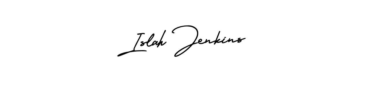Design your own signature with our free online signature maker. With this signature software, you can create a handwritten (AmerikaSignatureDemo-Regular) signature for name Islah Jenkins. Islah Jenkins signature style 3 images and pictures png