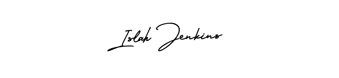 Design your own signature with our free online signature maker. With this signature software, you can create a handwritten (AmerikaSignatureDemo-Regular) signature for name Islah Jenkins. Islah Jenkins signature style 3 images and pictures png