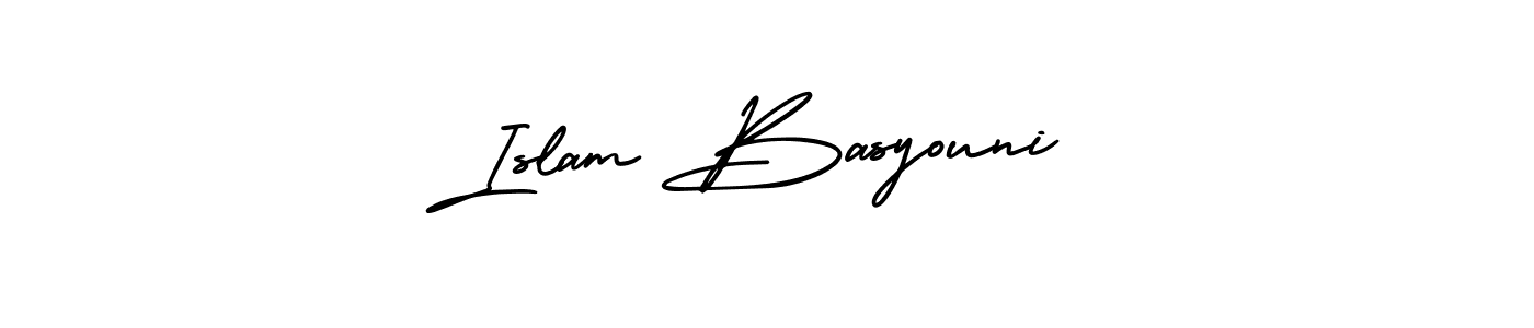 Create a beautiful signature design for name Islam Basyouni. With this signature (AmerikaSignatureDemo-Regular) fonts, you can make a handwritten signature for free. Islam Basyouni signature style 3 images and pictures png