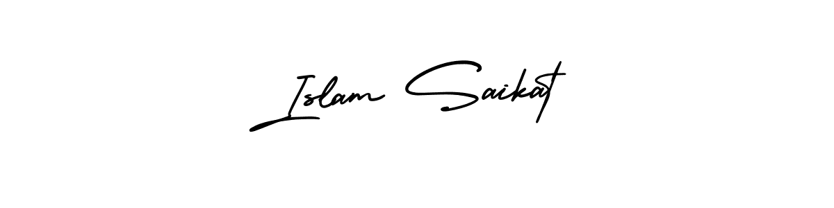 You should practise on your own different ways (AmerikaSignatureDemo-Regular) to write your name (Islam Saikat) in signature. don't let someone else do it for you. Islam Saikat signature style 3 images and pictures png