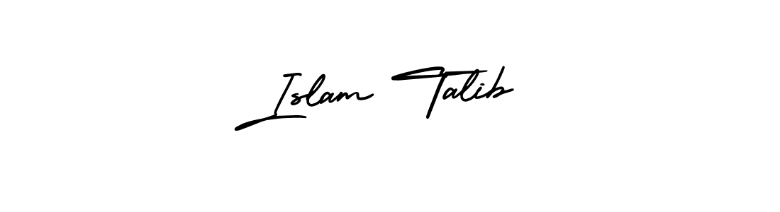 AmerikaSignatureDemo-Regular is a professional signature style that is perfect for those who want to add a touch of class to their signature. It is also a great choice for those who want to make their signature more unique. Get Islam Talib name to fancy signature for free. Islam Talib signature style 3 images and pictures png