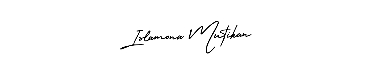 Best and Professional Signature Style for Islamona Mutihan. AmerikaSignatureDemo-Regular Best Signature Style Collection. Islamona Mutihan signature style 3 images and pictures png