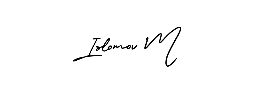 AmerikaSignatureDemo-Regular is a professional signature style that is perfect for those who want to add a touch of class to their signature. It is also a great choice for those who want to make their signature more unique. Get Islomov M name to fancy signature for free. Islomov M signature style 3 images and pictures png