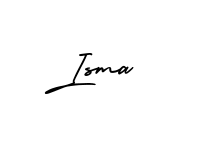 Design your own signature with our free online signature maker. With this signature software, you can create a handwritten (AmerikaSignatureDemo-Regular) signature for name Isma. Isma signature style 3 images and pictures png