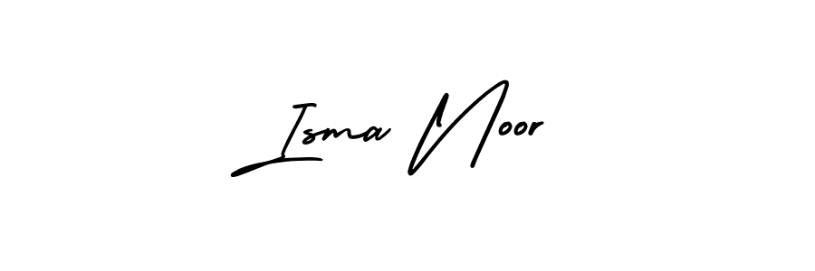 How to make Isma Noor signature? AmerikaSignatureDemo-Regular is a professional autograph style. Create handwritten signature for Isma Noor name. Isma Noor signature style 3 images and pictures png
