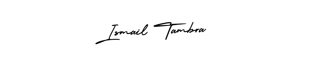 This is the best signature style for the Ismail Tambra name. Also you like these signature font (AmerikaSignatureDemo-Regular). Mix name signature. Ismail Tambra signature style 3 images and pictures png
