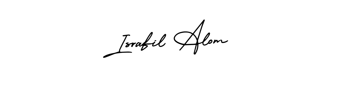 This is the best signature style for the Israfil Alom name. Also you like these signature font (AmerikaSignatureDemo-Regular). Mix name signature. Israfil Alom signature style 3 images and pictures png