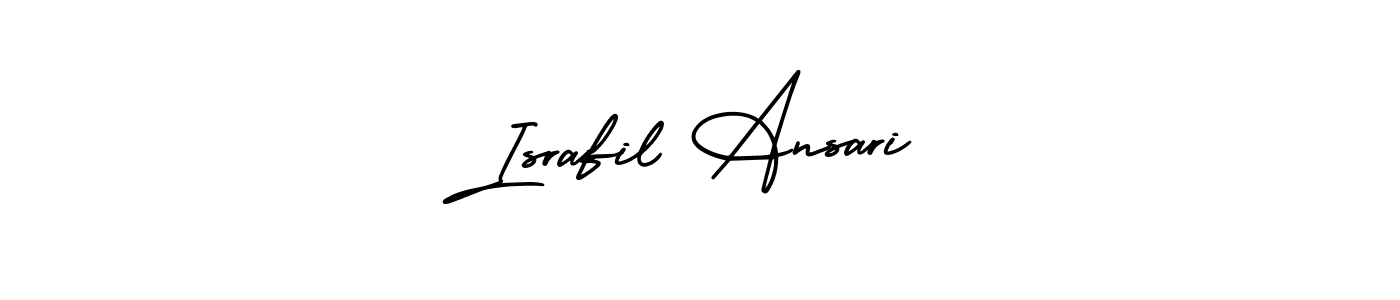 The best way (AmerikaSignatureDemo-Regular) to make a short signature is to pick only two or three words in your name. The name Israfil Ansari include a total of six letters. For converting this name. Israfil Ansari signature style 3 images and pictures png