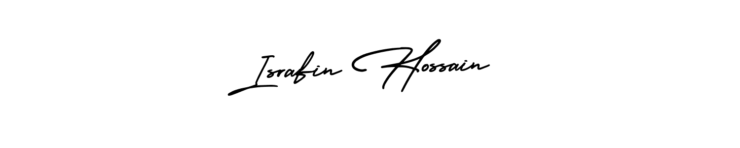 if you are searching for the best signature style for your name Israfin Hossain. so please give up your signature search. here we have designed multiple signature styles  using AmerikaSignatureDemo-Regular. Israfin Hossain signature style 3 images and pictures png