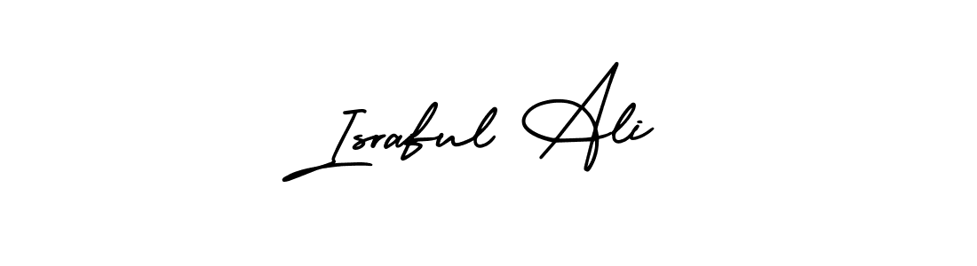 The best way (AmerikaSignatureDemo-Regular) to make a short signature is to pick only two or three words in your name. The name Israful Ali include a total of six letters. For converting this name. Israful Ali signature style 3 images and pictures png