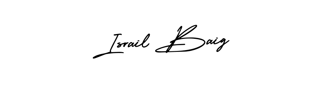 You should practise on your own different ways (AmerikaSignatureDemo-Regular) to write your name (Israil Baig) in signature. don't let someone else do it for you. Israil Baig signature style 3 images and pictures png