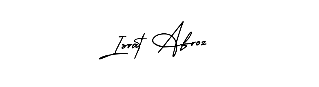 This is the best signature style for the Israt Afroz name. Also you like these signature font (AmerikaSignatureDemo-Regular). Mix name signature. Israt Afroz signature style 3 images and pictures png