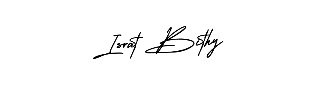 How to make Israt Bithy name signature. Use AmerikaSignatureDemo-Regular style for creating short signs online. This is the latest handwritten sign. Israt Bithy signature style 3 images and pictures png