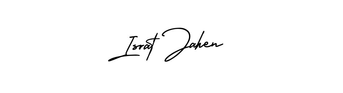 The best way (AmerikaSignatureDemo-Regular) to make a short signature is to pick only two or three words in your name. The name Israt Jahen include a total of six letters. For converting this name. Israt Jahen signature style 3 images and pictures png