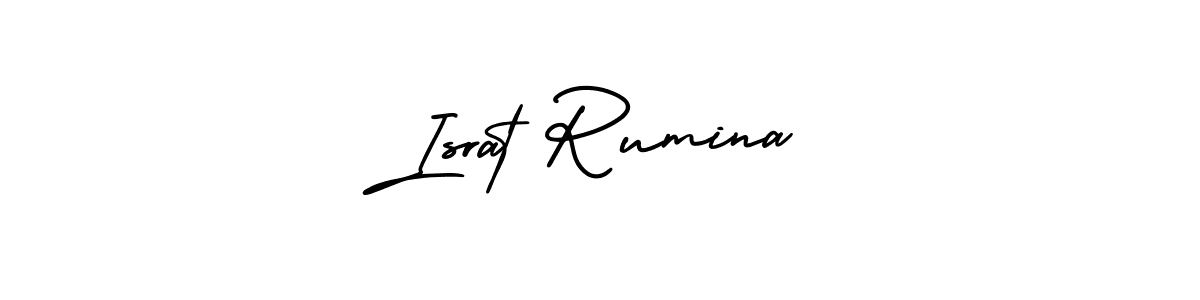 How to make Israt Rumina signature? AmerikaSignatureDemo-Regular is a professional autograph style. Create handwritten signature for Israt Rumina name. Israt Rumina signature style 3 images and pictures png